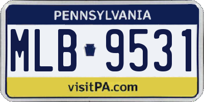 PA license plate MLB9531