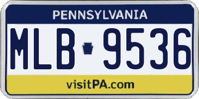 PA license plate MLB9536