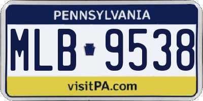 PA license plate MLB9538