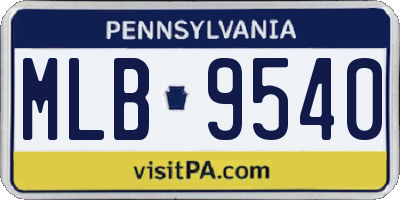 PA license plate MLB9540
