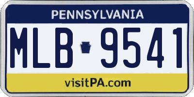 PA license plate MLB9541
