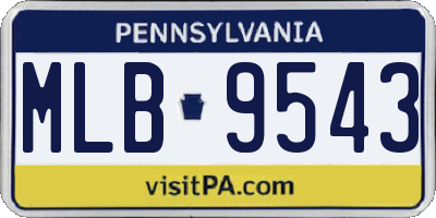 PA license plate MLB9543