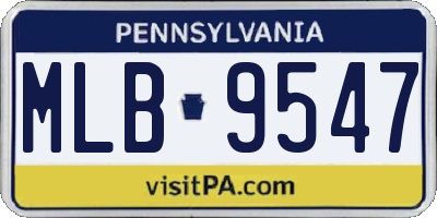 PA license plate MLB9547