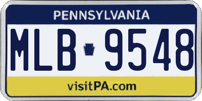 PA license plate MLB9548
