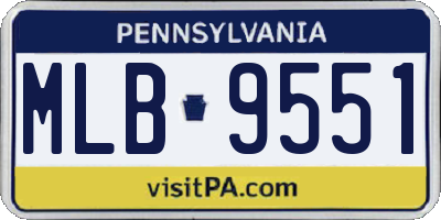 PA license plate MLB9551