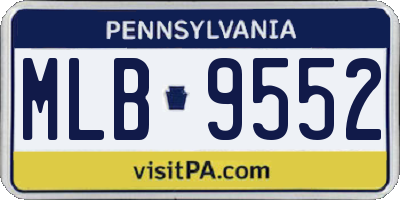 PA license plate MLB9552
