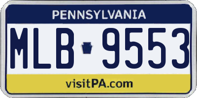 PA license plate MLB9553