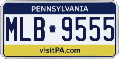 PA license plate MLB9555