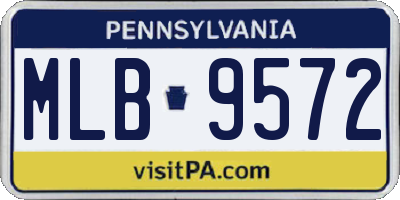 PA license plate MLB9572