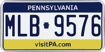 PA license plate MLB9576