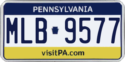 PA license plate MLB9577