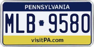 PA license plate MLB9580