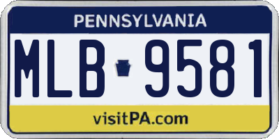 PA license plate MLB9581