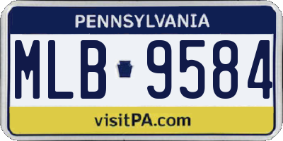 PA license plate MLB9584