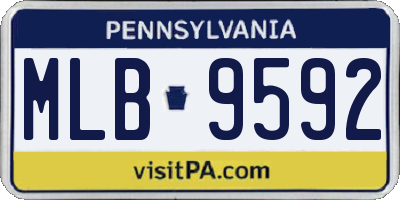 PA license plate MLB9592