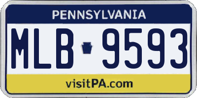 PA license plate MLB9593