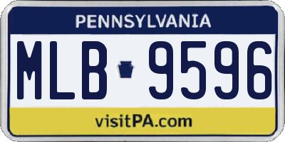 PA license plate MLB9596