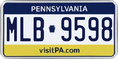 PA license plate MLB9598