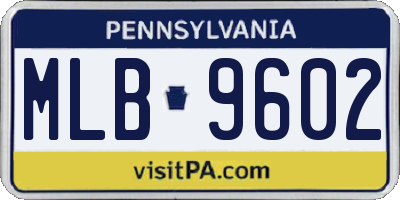 PA license plate MLB9602