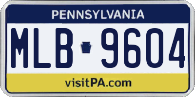 PA license plate MLB9604