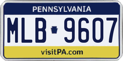 PA license plate MLB9607