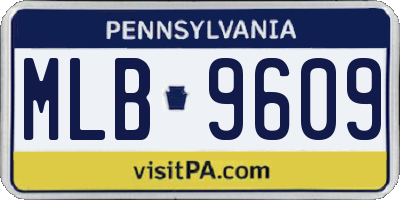 PA license plate MLB9609
