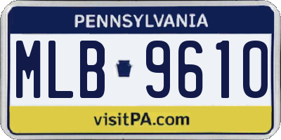 PA license plate MLB9610
