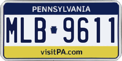 PA license plate MLB9611