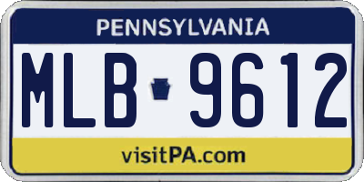 PA license plate MLB9612