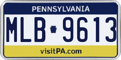 PA license plate MLB9613