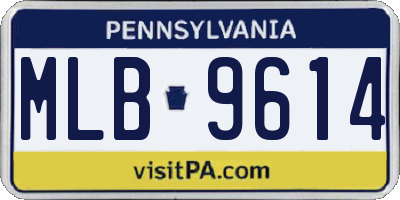 PA license plate MLB9614