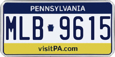 PA license plate MLB9615
