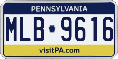 PA license plate MLB9616