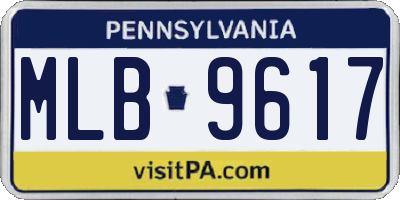 PA license plate MLB9617