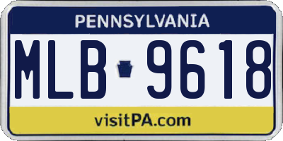 PA license plate MLB9618