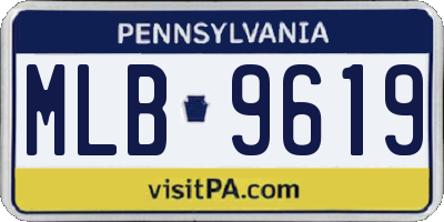 PA license plate MLB9619