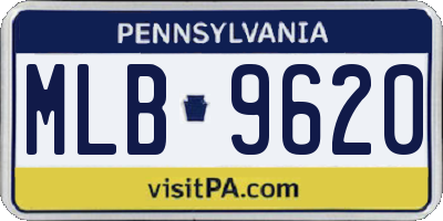 PA license plate MLB9620