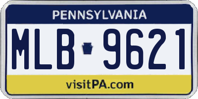 PA license plate MLB9621