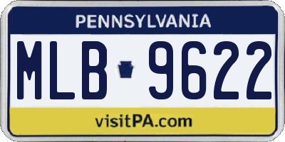 PA license plate MLB9622