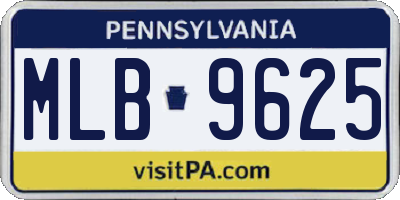 PA license plate MLB9625