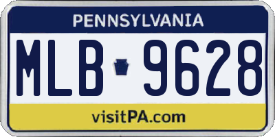 PA license plate MLB9628