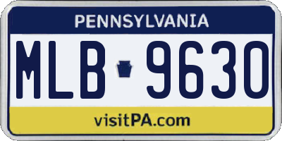 PA license plate MLB9630