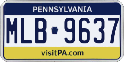 PA license plate MLB9637