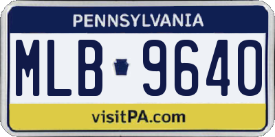 PA license plate MLB9640