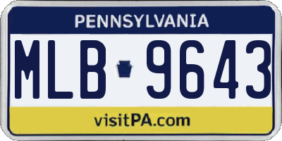 PA license plate MLB9643