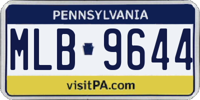 PA license plate MLB9644