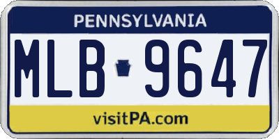 PA license plate MLB9647