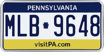PA license plate MLB9648