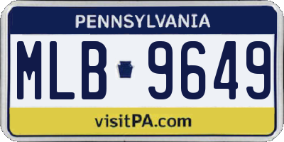 PA license plate MLB9649