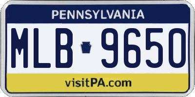 PA license plate MLB9650